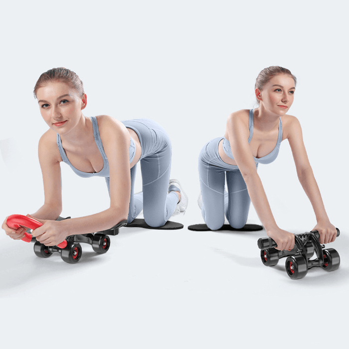 KALOAD Ab Rollers with Handrails Four Rounds of Abdominal Muscle Wheel Non-Slip Removable Home Slimming Exercise Fitness Equipment