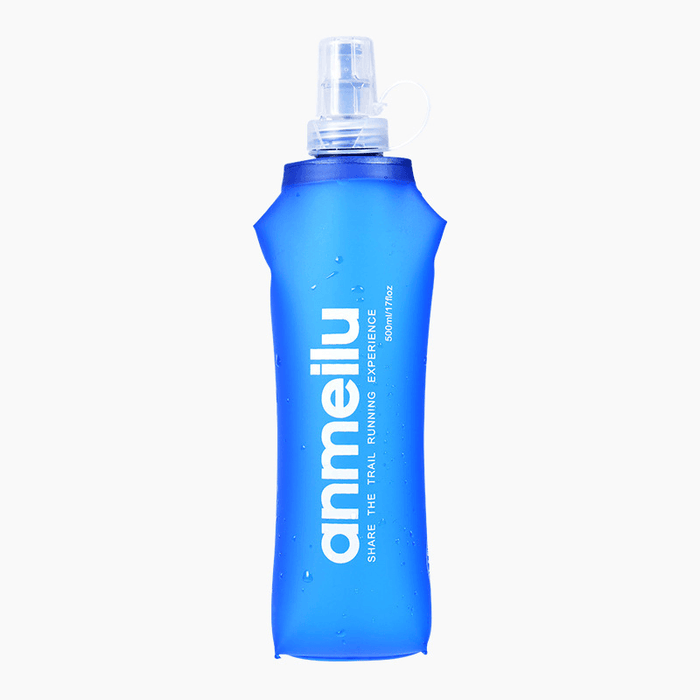 ANMEILU 500ML Frosted TPU Outdoor Sports Running Cycling Soft Water Bag with Straw Folding Portable Soft Water Bottle