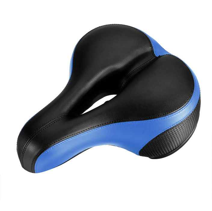 BIKIGHT Wide Bum Cycling Sprung Bike Saddle Bicycle Seat Gel Cushion Comfort Soft Saddles with Reflective Stripe