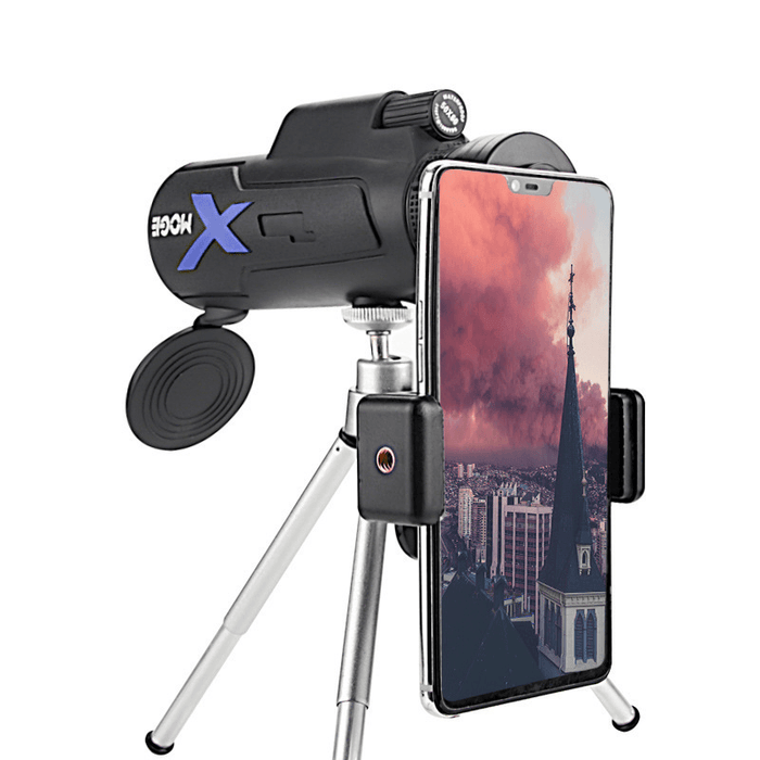 MOGE 50X60 HD Magnification Telescope with Tripod & Phone Clip Zoom Monocular Outdoor Military Hunting Spyglass