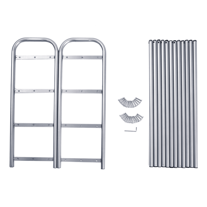 GEMITTO Silver Grey 4 Layers Extendable Shoe Organiser Racks Heavy Duty Shoe Stand Storage