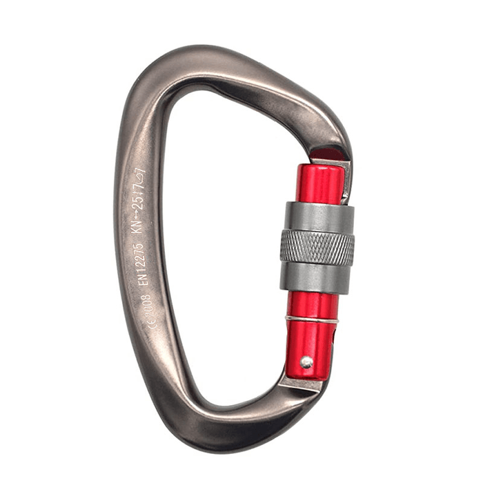 1Pc Aluminum D-Ring Carabiner 25KN Heavy Duty Climbing Hook Twist Lock Camping Climbing Travel