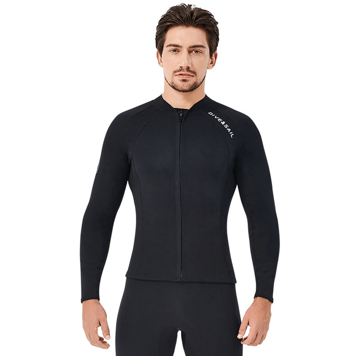 DIVE&SAIL Men'S Wetsuit 2Mm Wetsuit Separate Long-Sleeved Tops Cold-Proof Warm Large Size Surf Suit