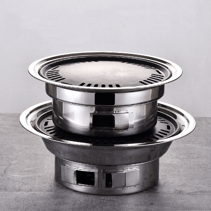 7Pcs/Set Stainless Steel Korean Charcoal Barbecue Grill Home/Outdoor Camping Portable Smokeless Barbecue Stove