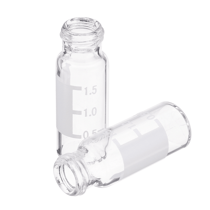 100Pcs/Set 2Ml Graduated Clear Sample Vials Autosampler Vials Bottles Threaded Vial W/ Write-On Spot Screw Caps Septa