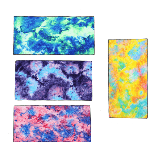 Tie- Dyed Sports Towel Quick-Dry Soft Lightweight Outdoor Sports Fitness Running Towel