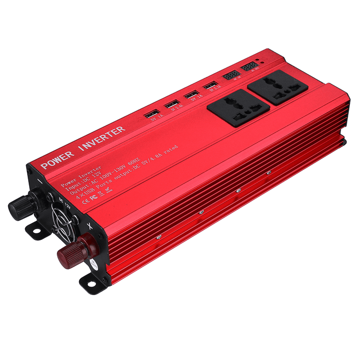 Modified Sine Wave 2000W Car Inverter 12V to 220V/110V Power Converter LCD Display