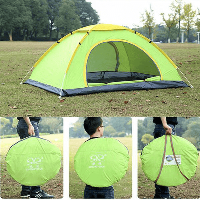 Outdoor Double 2 Persons Camping Tent Automatic Single Layer Beach Sunshade Canopy