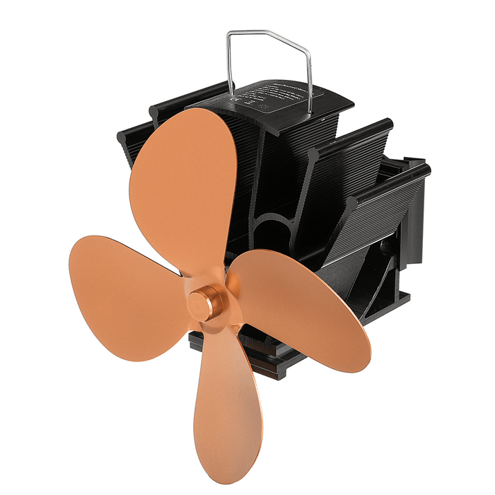 7 Inch 4 Blades Stove Fan Wall-Mounted Bundled Fireplace Fire Heat Powered Circulating Ecofan