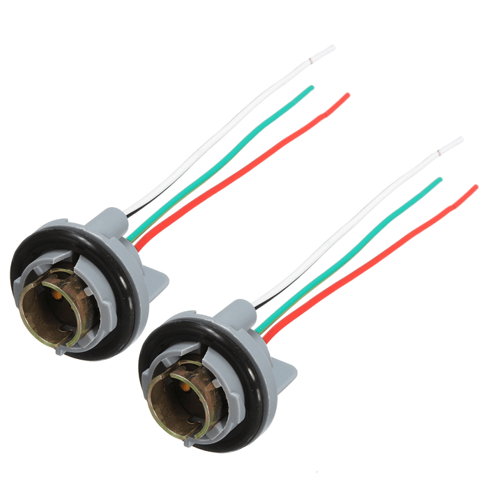 2Pcs Turn Light Brake LED Bulb Socket Connector Wire Harness for 1157 Bay15D