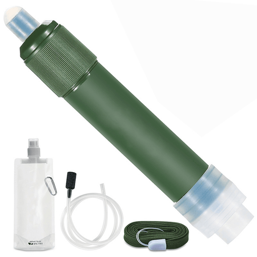 Outdoor Water Filter Straw Portable Filtration System 2-Stage Water Purifier Survival Gear for Camping Hiking Climbing