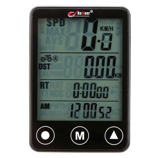 Bogeer YT-308 24 Functions Wireless Bike Computer Touch Button LCD Backlight Waterproof Speedometer