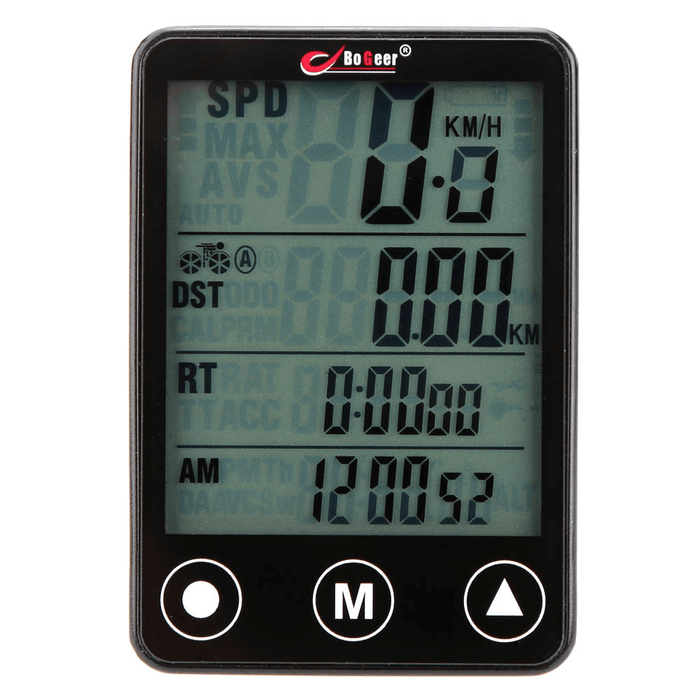 Bogeer YT-308 24 Functions Wireless Bike Computer Touch Button LCD Backlight Waterproof Speedometer