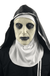 Halloween Scared Female Ghost Headgear Nun Horror Valak Scary Latex Mask Party Trick Props with Headscarf