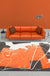 Orange and Black Abstract Rug Polyester Modern Rug Washable Anti-Slip Pet Friendly Area Rug for Living Room