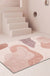 Pink Colorblock Rug Polyester Modern Rug Washable Anti-Slip Pet Friendly Area Rug for Living Room