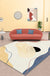 Multicolor Abstract Rug Polyester Modern Rug Washable Anti-Slip Pet Friendly Area Rug for Living Room