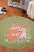 Multicolor Animal Pattern Rug Polyester Kids Rug Washable Anti-Slip Pet Friendly Area Rug for Children's Room