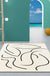 Casual Beige Modernist Rug Polyester Abstract Rug Washable Pet Friendly Non-Slip Carpet for Living Room