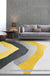 Grey and Yellow Colorblock Rug Polyester Modern Rug Washable Anti-Slip Pet Friendly Area Rug for Living Room