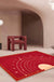 Red Sun Pattern Rug Polyester Simple Rug Washable Anti-Slip Pet Friendly Area Rug for Living Room