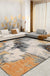 Creative Orange Industrial Rug Polyester Abstract Rug Washable Pet Friendly Non-Slip Carpet for Living Room