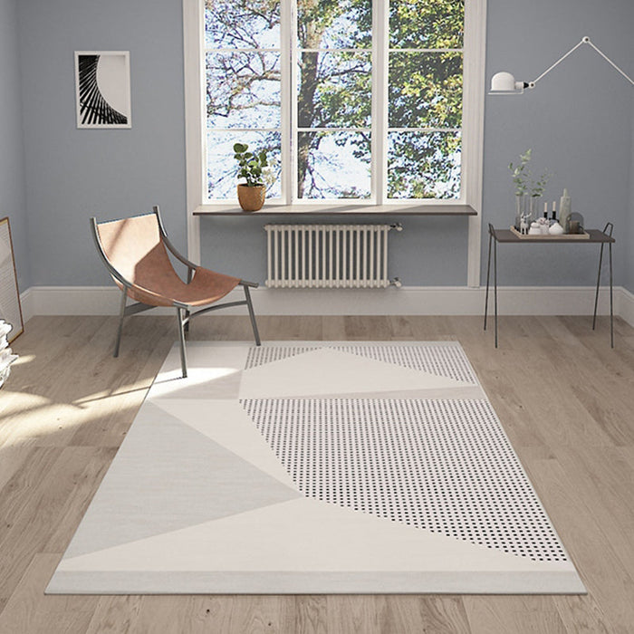 Funky Modernism Rug Green and Grey Geometric and Checked Pattern Rug Pet Friendly Anti-Slip Washable Area Rug for Decoration