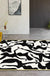 Stylish Nordic Rug Black and White Abstract Rug Pet Friendly Anti-Slip Washable Area Rug for Decoration