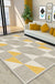 Simple Modernism Rug Yellow Geometric and Striped Pattern Rug Pet Friendly Anti-Slip Washable Area Rug for Decoration