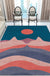 Navy Multicolor Mountain Pattern Rug Polyester Oriental Rug Washable Anti-Slip Pet Friendly Area Rug for Living Room