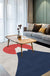 Navy Multicolor Mountain Pattern Rug Polyester Oriental Rug Washable Anti-Slip Pet Friendly Area Rug for Living Room