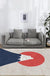 Navy Multicolor Mountain Pattern Rug Polyester Oriental Rug Washable Anti-Slip Pet Friendly Area Rug for Living Room