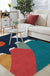 Navy Multicolor Mountain Pattern Rug Polyester Oriental Rug Washable Anti-Slip Pet Friendly Area Rug for Living Room