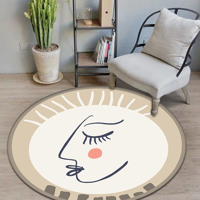 Character Rug Polyester Modernist Rug Washable Anti-Slip Pet Friendly Area Rug for Living Room