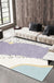 Purple Colorblock Rug Polyester Modern Rug Washable Anti-Slip Pet Friendly Area Rug for Living Room