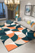 Multicolor Geometric Pattern Rug Polyester Simple Rug Washable Anti-Slip Pet Friendly Area Rug for Living Room