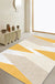 Yellow Geometric Pattern Rug Polyester Modern Rug Washable Anti-Slip Pet Friendly Area Rug for Living Room