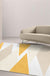 Yellow Geometric Pattern Rug Polyester Modern Rug Washable Anti-Slip Pet Friendly Area Rug for Living Room