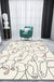 Creative Nordic Rug Beige Character Pattern Rug Pet Friendly Anti-Slip Washable Area Rug for Decoration