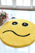 Yellow Emoji Pattern Rug Polyester Modern Rug Pet Friendly Washable Non-Slip Area Rug for Bedroom