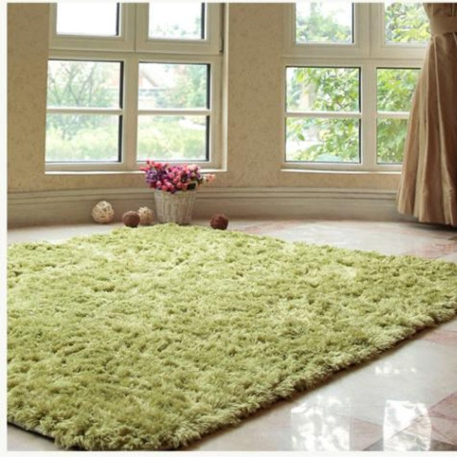 Feblilac Rectangular Solid Green Tufted Bath Mat