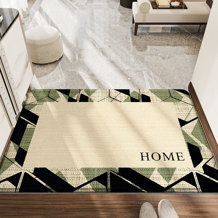 Feblilac Chinese Style Jade Slip Polyester Door Mat