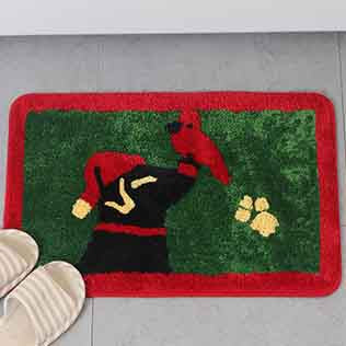 Feblilac Merry Christmas Happy Dog and Cat Bath Mat