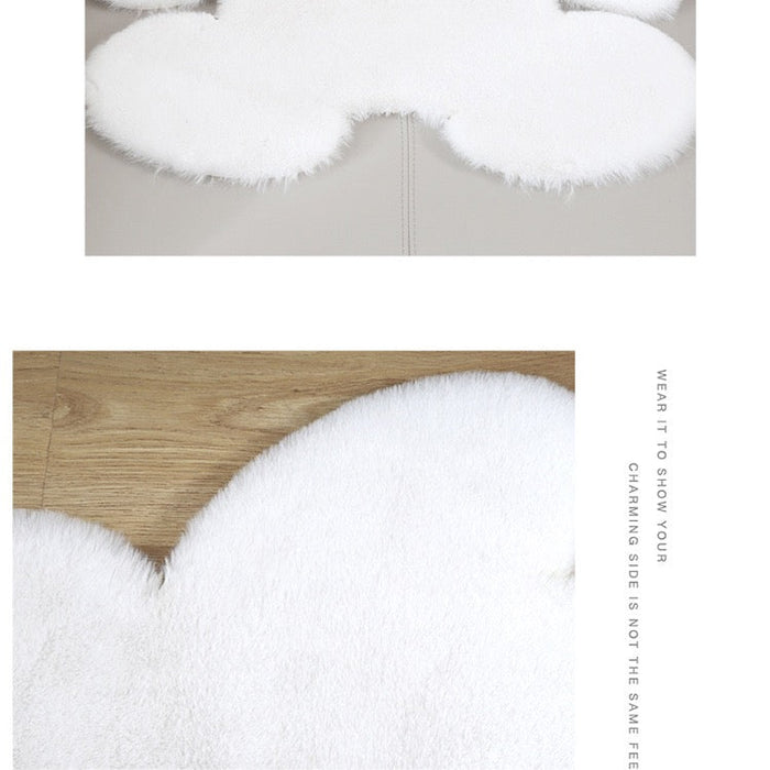 Feblilac Multiple Color Solid Bear Faux Rabbit Fur  Rug Mat