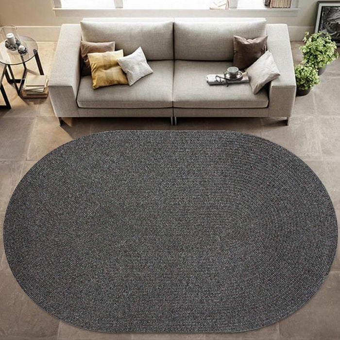 Solid Color Rug Polypropylene Rural Rug Washable Anti-Slip Pet Friendly Area Rug for Living Room