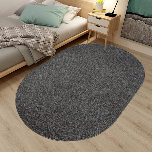 Solid Color Rug Polypropylene Rural Rug Washable Anti-Slip Pet Friendly Area Rug for Living Room