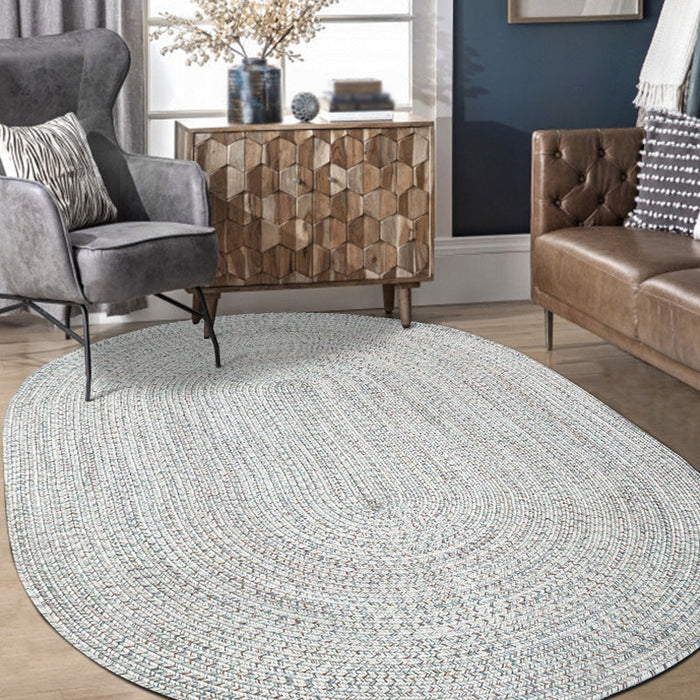 Solid Color Rug Polypropylene Rural Rug Washable Anti-Slip Pet Friendly Area Rug for Living Room