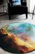 Black Galaxy Pattern Rug Polyester Novelty Rug Washable Anti-Slip Pet Friendly Area Rug for Bedroom