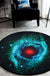 Black Galaxy Pattern Rug Polyester Novelty Rug Washable Anti-Slip Pet Friendly Area Rug for Bedroom