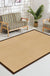 Brown Solid Color Rug Jute Rural Rug Washable Anti-Slip Pet Friendly Area Rug for Living Room